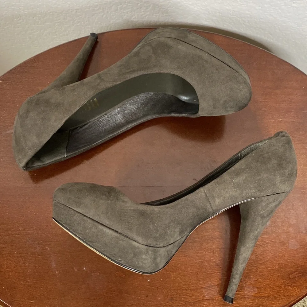 Bibi Lou Taupe Gray Suede Plan form High Heels Size EU 40